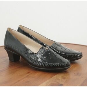 SAS Womens Sonyo Pumps Heels Close Toe Black Patent Leather Cutout Size 8N